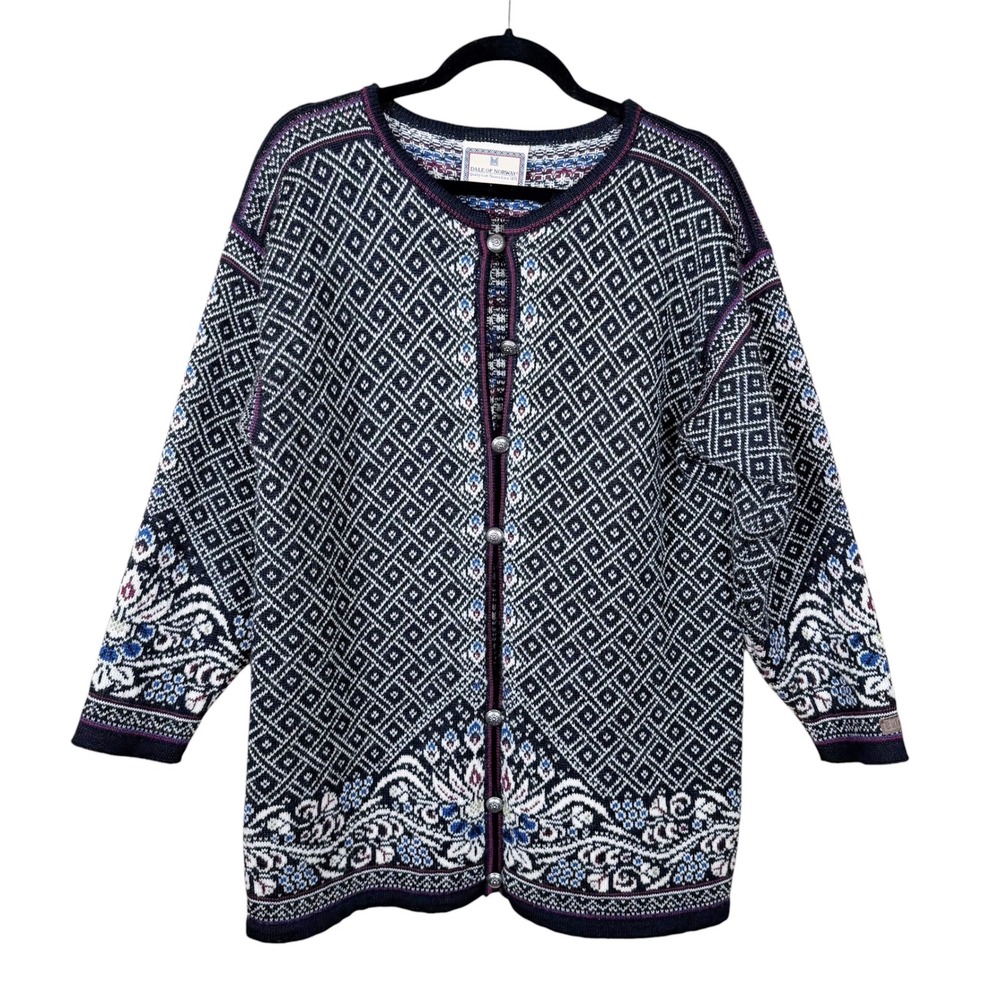 Dale of Norway Wool Cardigan Women's S Norwegian Nordic Button Sweater FLAW